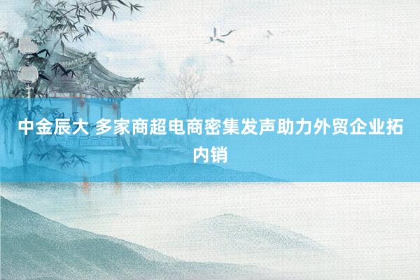 中金辰大 多家商超电商密集发声助力外贸企业拓内销